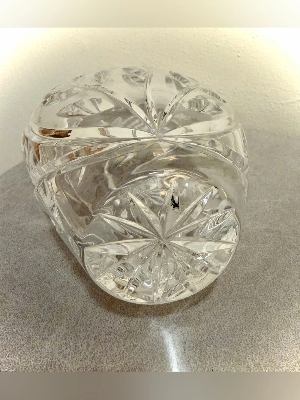 German Lausitzer Margaret Sunflower Lead Crystal Vase Vintage 1960s W Germany